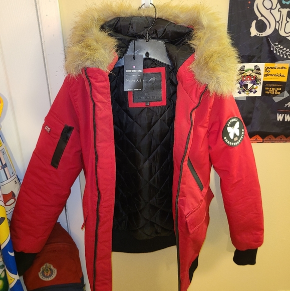 Good for Nothing Jackets \u0026 Coats | Good for Nothing Fur Bomber Jacket ASOS | Color: Red | Size: Xs | Brokenigga_K's Closet
